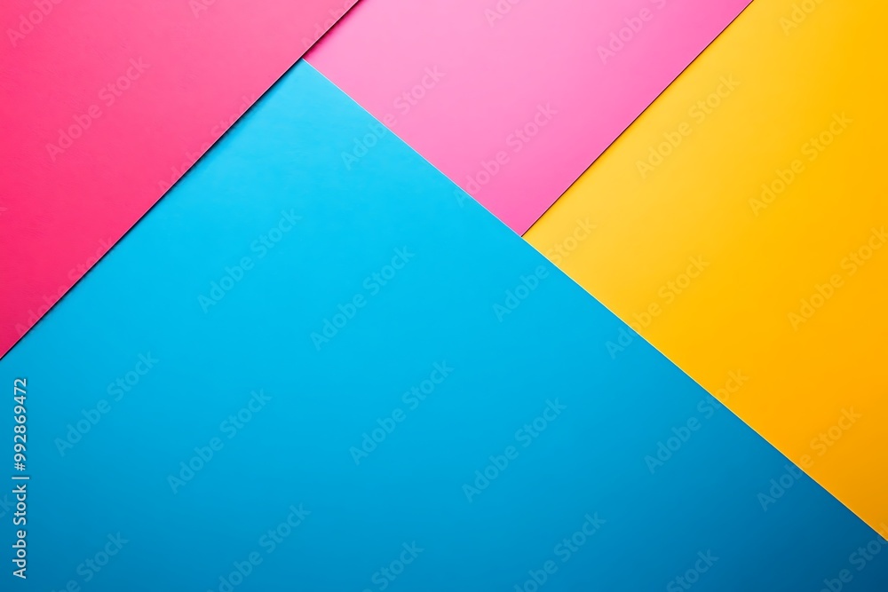 Bright pink, blue and yellow gradient elements. Abstract geometric pattern. Colorful template. Vector background design. Generative AI Bright pink, blue and yellow gradient elements. Abstract geometric pattern. Colorful template. Vector background design. Generative AI