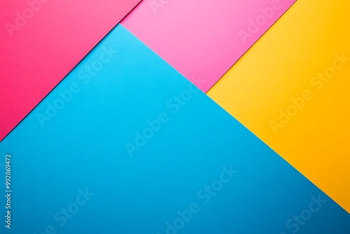 Bright pink, blue and yellow gradient elements. Abstract geometric pattern. Colorful template. Vector background design. Generative AI