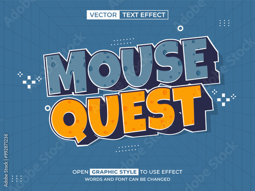 mouse quest editable text, font effect, 3d text for title