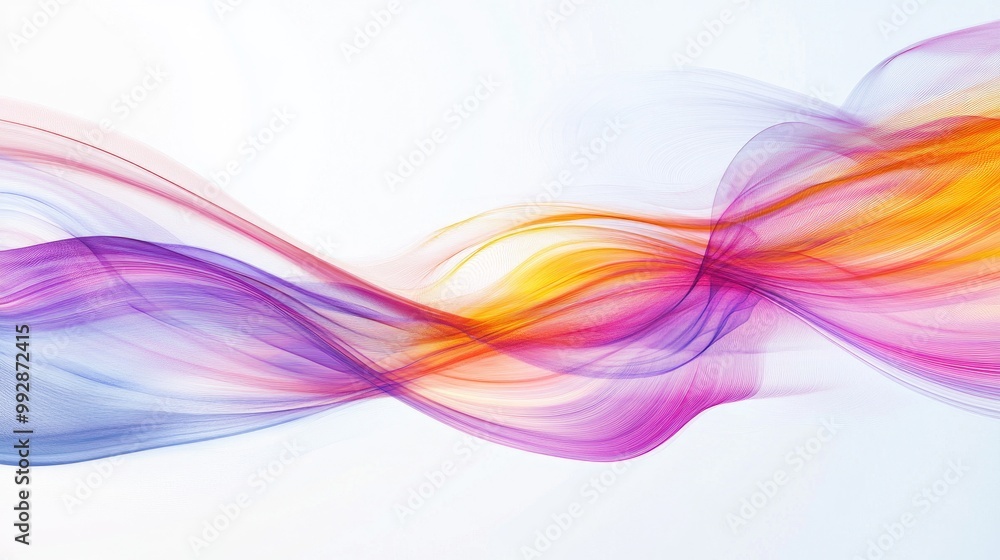 Colorful abstract lines on a white background representing motion and dynamic movement Colorful abstract lines on a white background representing motion and dynamic movement