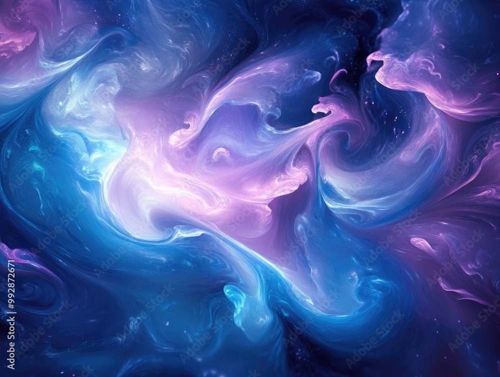 Fototapeta premium Vibrant fantasy wallpaper featuring shades of blue and violet