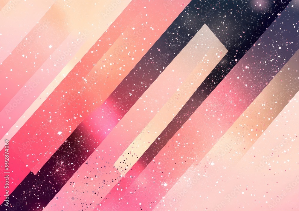 Naklejka premium Glamorous abstract illustration featuring a pink backdrop with sparkling glitter elements