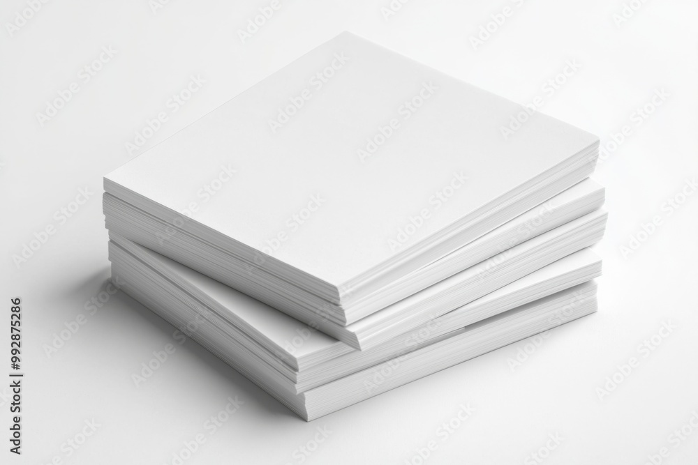 Blank A4 Stacked Paper Mockup isolated created with Generative AI Blank A4 Stacked Paper Mockup isolated created with Generative AI