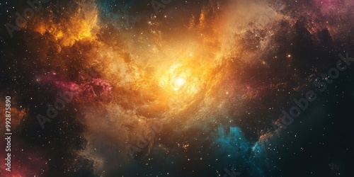 Abstract multicolored cosmic backdrop sci fi wallpaper Stunning galaxy within the universe Starburst in the cosmos Celestial bodies in a distant solar system