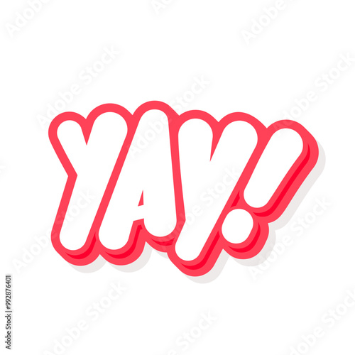 Yay. Vector lettering handwritten sticker.