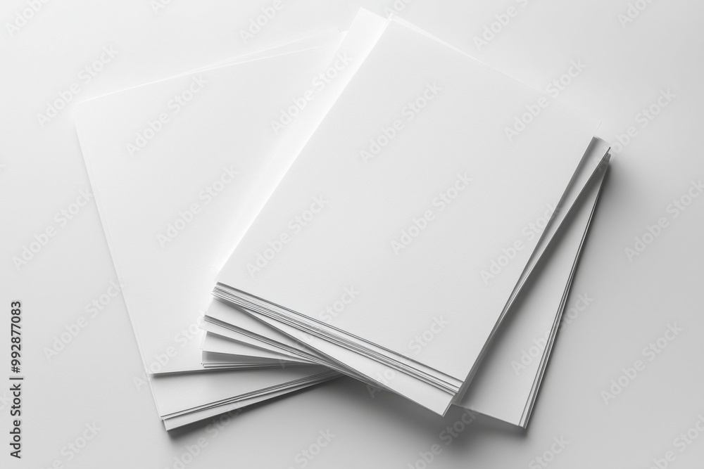 Blank A4 Stacked Paper Mockup isolated created with Generative AI Blank A4 Stacked Paper Mockup isolated created with Generative AI