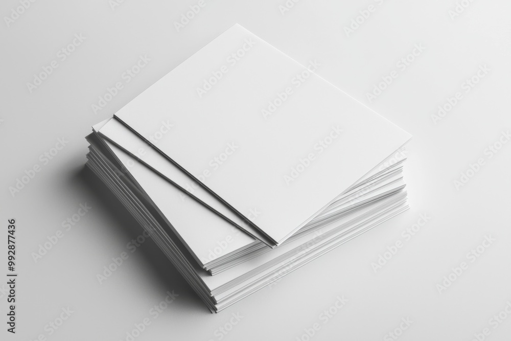 Blank A4 Stacked Paper Mockup isolated created with Generative AI Blank A4 Stacked Paper Mockup isolated created with Generative AI