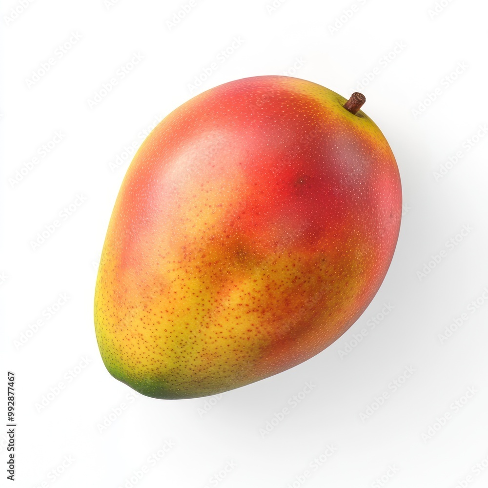 A realistic depiction of a ripe mango showcasing its vibrant colors and smooth texture. A realistic depiction of a ripe mango showcasing its vibrant colors and smooth texture.