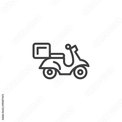 Pizza Delivery Bike line icon