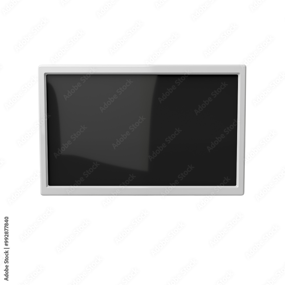 Flat Screen Modern Television With White Frame Isolated On White Background Flat Screen Modern Television With White Frame Isolated On White Background