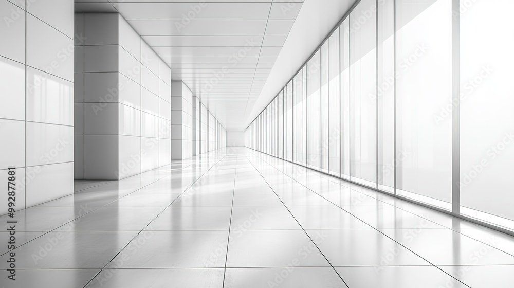 Fototapeta premium A minimalist architectural technology background with a clean white industrial design, perfect for modern tech themes.