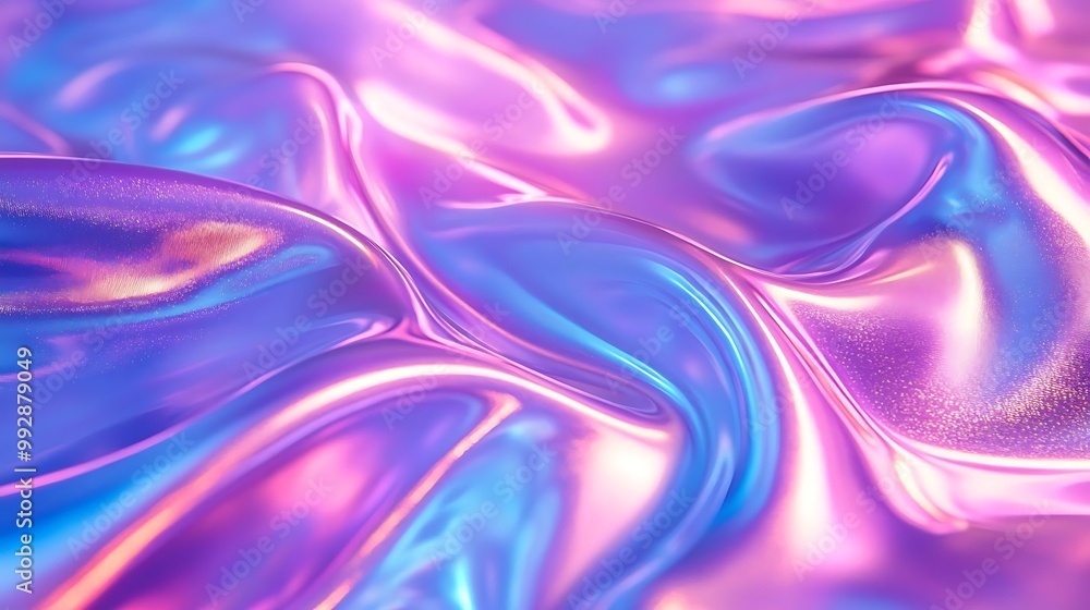Iridescent Abstract Background, Holographic Gradient with Purple and Blue Hues Iridescent Abstract Background, Holographic Gradient with Purple and Blue Hues