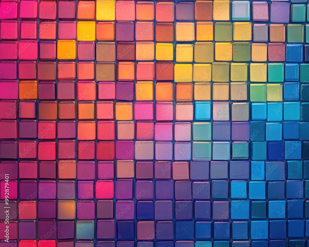 Vibrant Mosaic Grid Background Unique Design Layouts