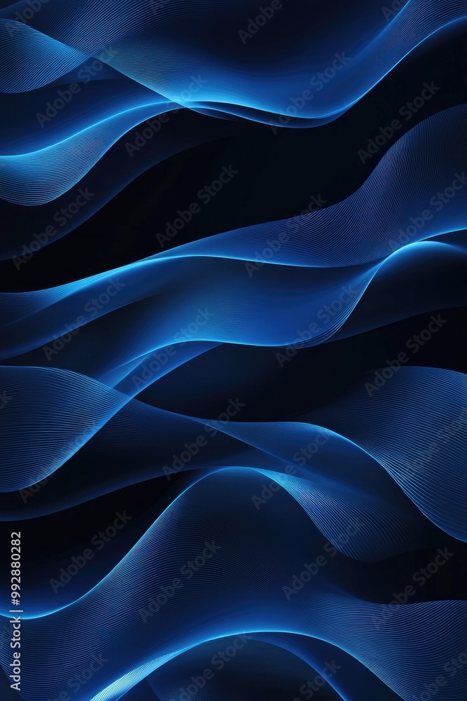 Fototapeta premium Abstract dark blue background with wavy lines designed to enhance your project and effectively attract the audience s attention