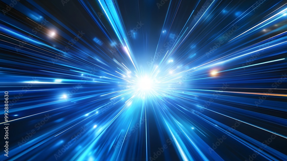Vector Abstract, science, futuristic, energy technology concept. Digital image of light rays, stripes lines with blue light, speed and motion blur over dark blue background. Vector Abstract, science, futuristic, energy technology concept. Digital image of light rays, stripes lines with blue light, speed and motion blur over dark blue background.