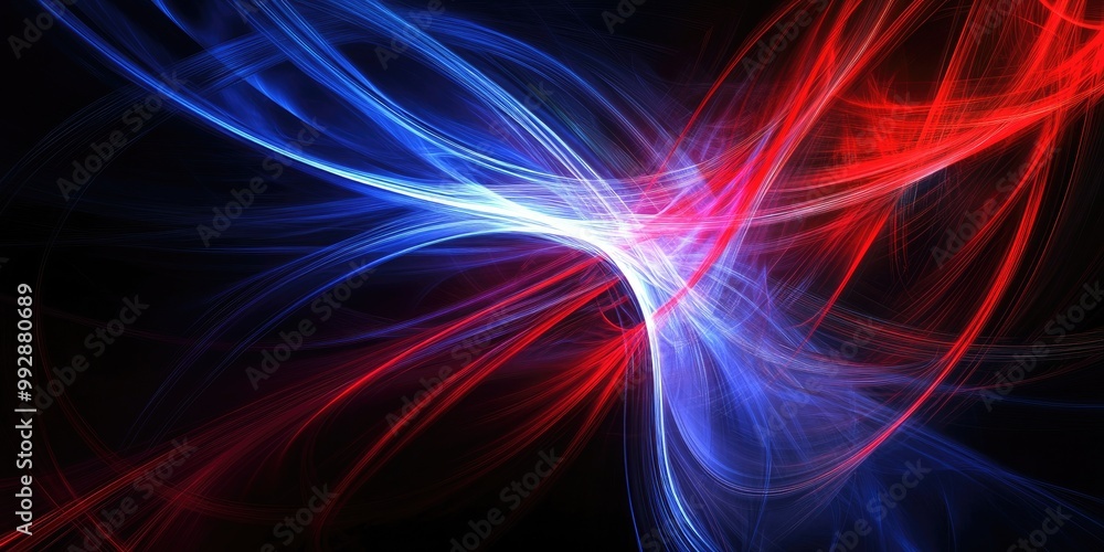 Abstract Fractal Background Featuring Illuminated Red and Blue Stripes Abstract Fractal Background Featuring Illuminated Red and Blue Stripes