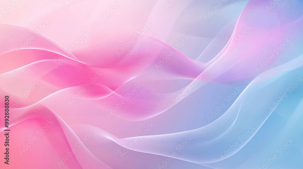 Fototapeta premium Pink and light blue abstract digital background created with curved lines Illustration