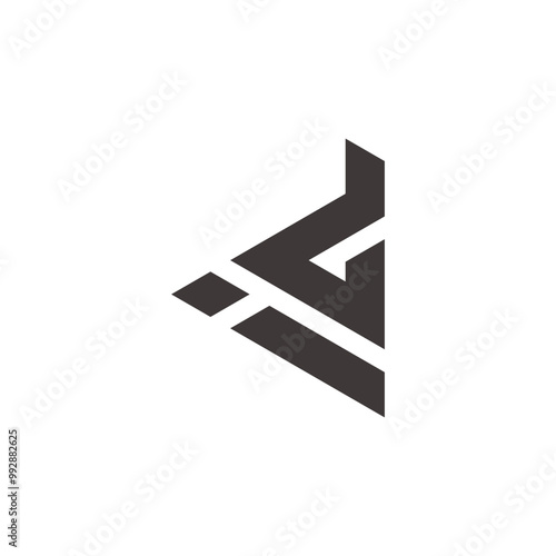 letters  id simple geometric stripe logo vector