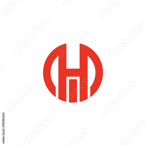 letter oh stripes circle geometric logo vector