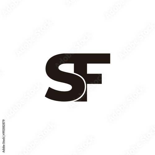 letter sf simple overlapping linked logo vector