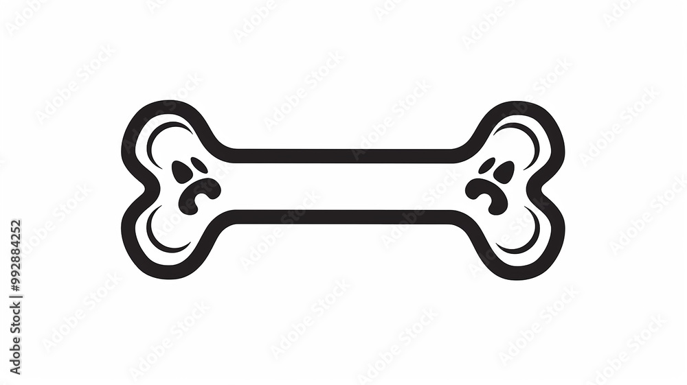 icon of dog bone black lines simple black icon of dog bone black lines simple black