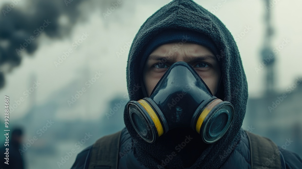 Individual safeguarding against hazardous air pollution chemical spills and toxic emissions with a protective gas mask in an ecological disaster scenario Individual safeguarding against hazardous air pollution chemical spills and toxic emissions with a protective gas mask in an ecological disaster scenario