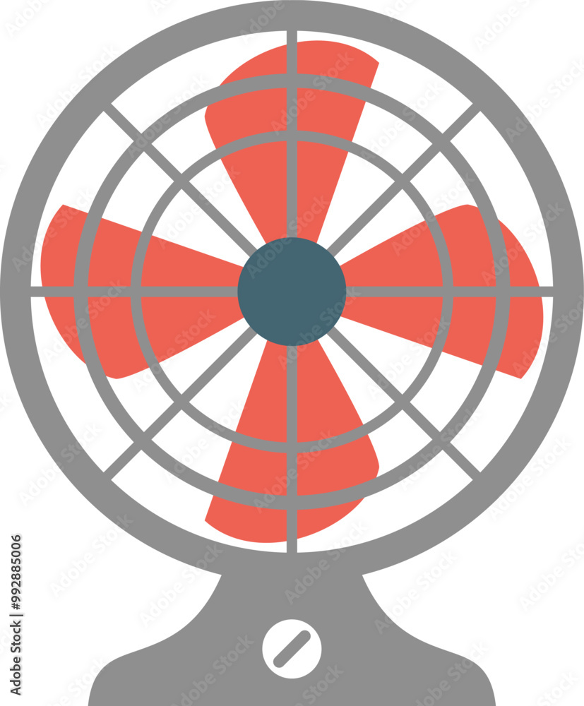 Table fan. Colorful flat illustration, isolated on white background Table fan. Colorful flat illustration, isolated on white background