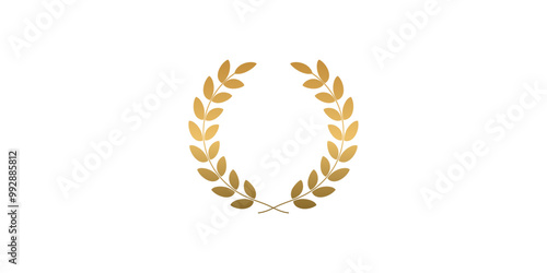Vector golden laurel wreath for winner, award, prize, cinema, certificate, etc.