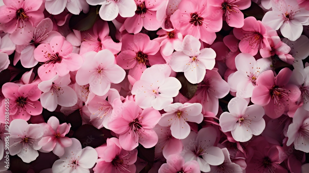 Beautiful pink and white flowers blooming in spring, a nature's masterpiece Beautiful pink and white flowers blooming in spring, a nature's masterpiece