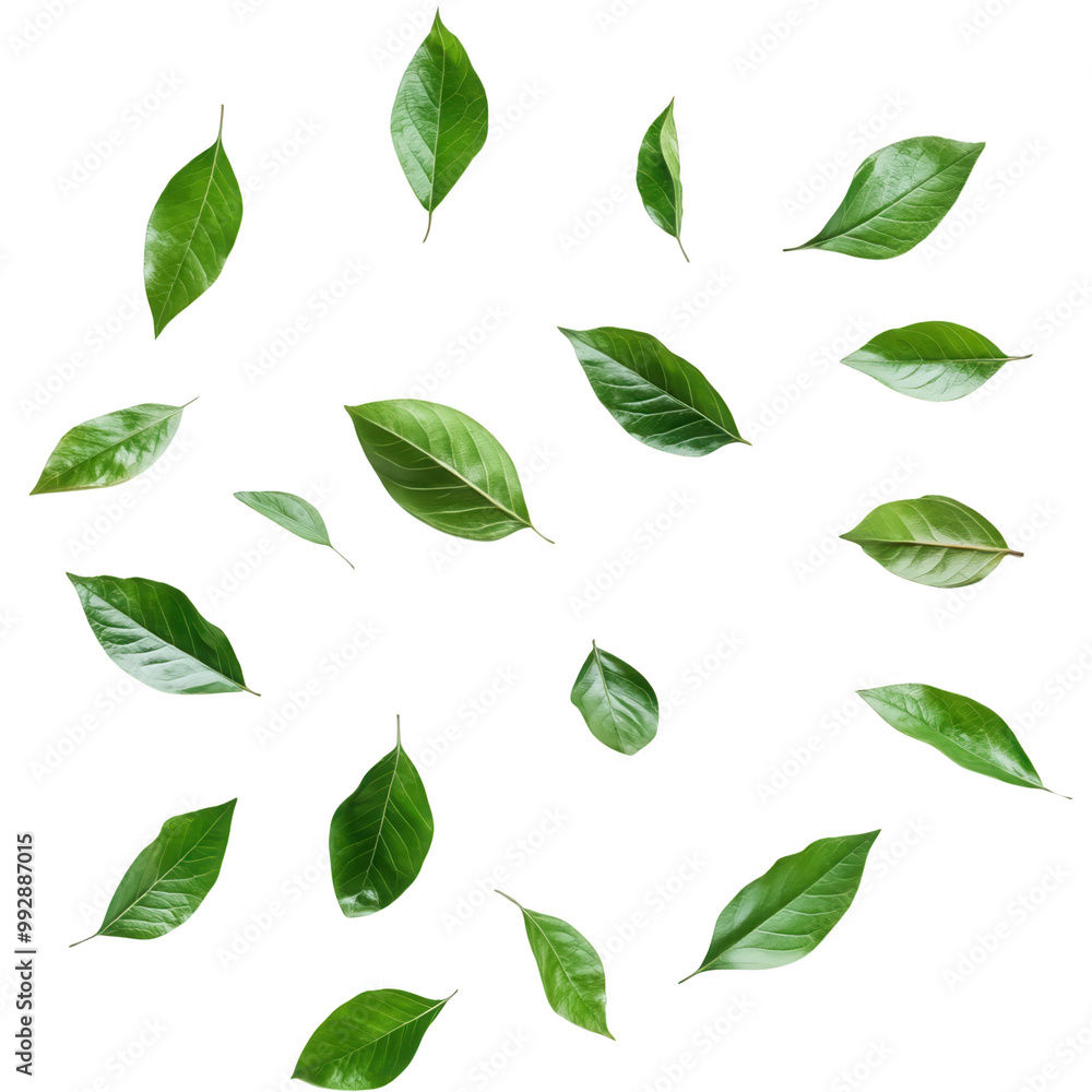 Isolated green leaves on white background Isolated green leaves on white background