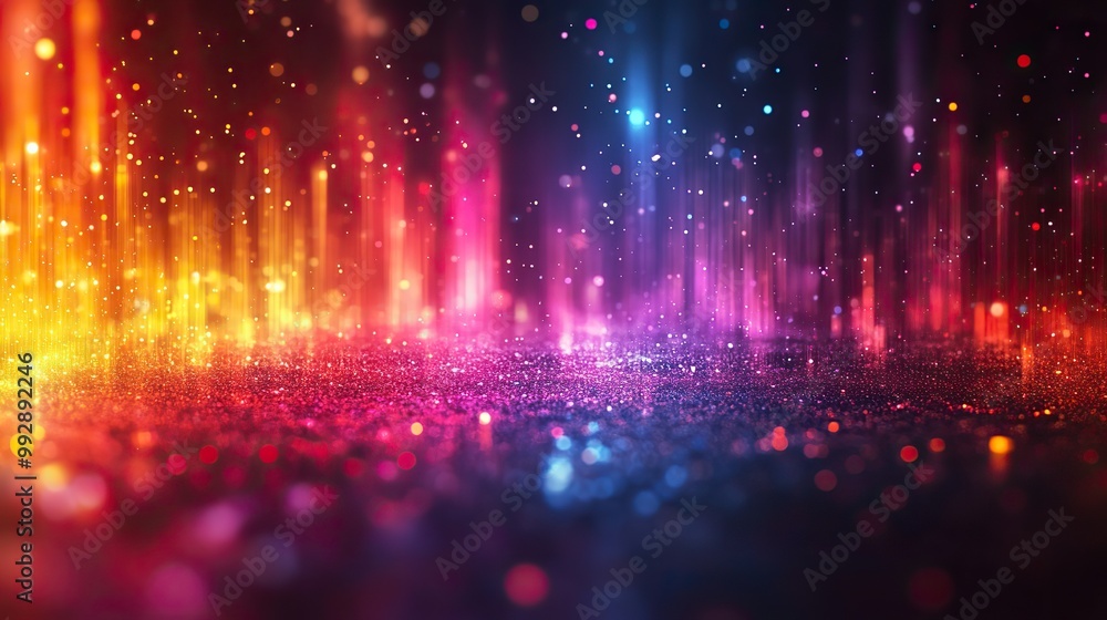 A spectrum of colorful soundwaves, symbolizing music and technology's vibrant impact on party and digital themes. A spectrum of colorful soundwaves, symbolizing music and technology's vibrant impact on party and digital themes.