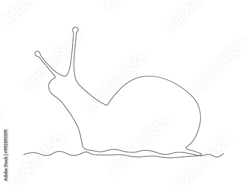 Abstract snail. continuous one line art hand drawing sketch, logo