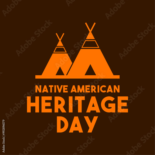 Native American Heritage Day. Celebrated on the fourth Friday of September every year. Flat design vector.