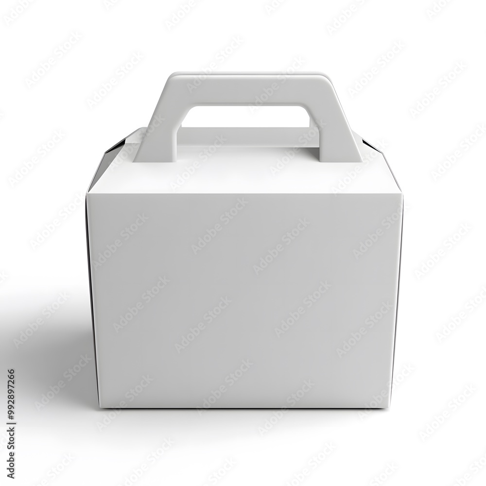 mock up blank food box with a handle, isolated on a white background, mock up blank food box with a handle, isolated on a white background,
