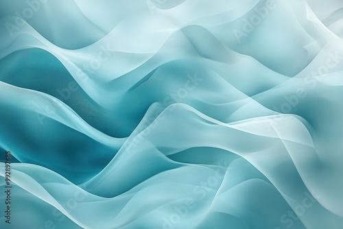 Flowing waves in soft blue and teal tones