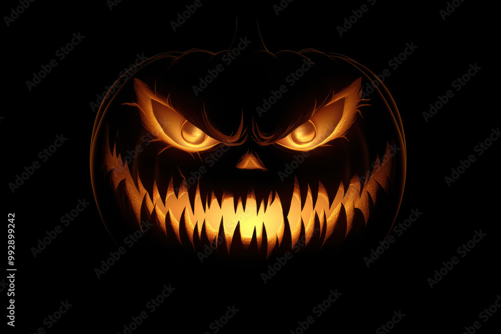 Scary Jack-o'-lantern with Glowing Eyes Scary Jack-o'-lantern with Glowing Eyes