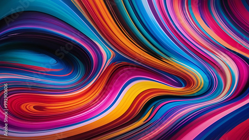 Vibrant abstract art swirling patterns of vivid color photo