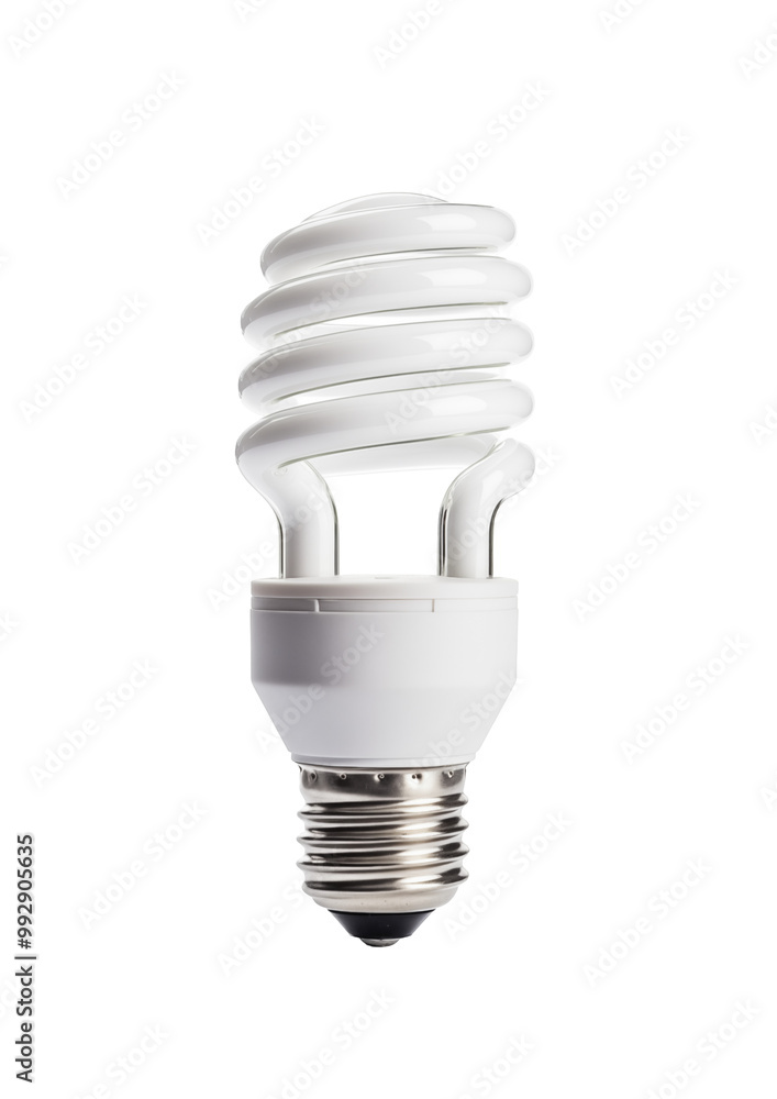 Energy-Efficient Compact Fluorescent Light Bulb Isolated On White Background Energy-Efficient Compact Fluorescent Light Bulb Isolated On White Background