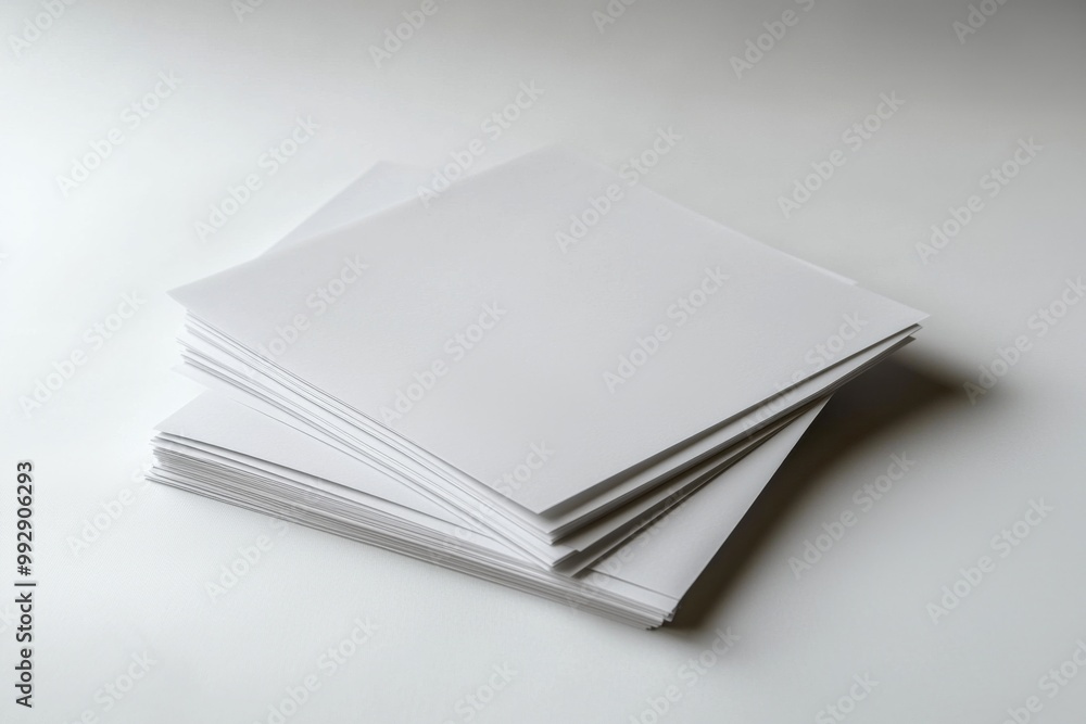 Blank A4 Stacked Paper Mockup isolated created with Generative AI Blank A4 Stacked Paper Mockup isolated created with Generative AI