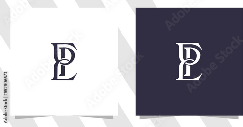 letter ep pe logo design vector