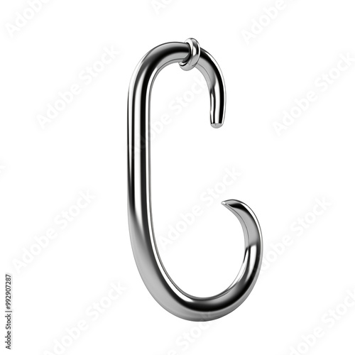 Stainless Steel S-Hook Isolated On White Background