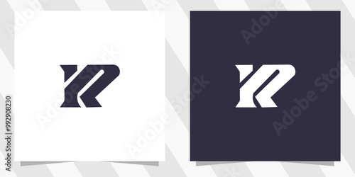 letter kp pk logo design vector