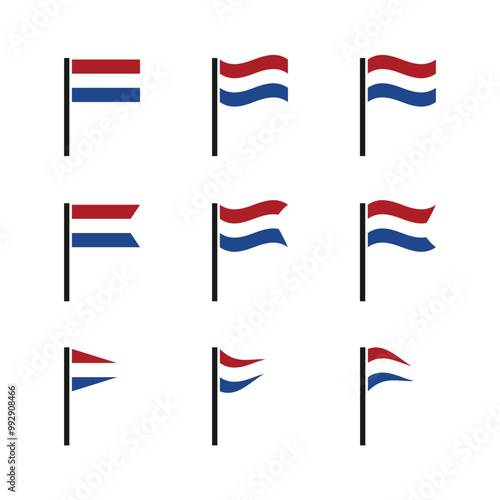 Fotografie Set of Icon flag Netherlands