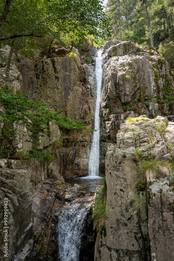 Cascade du Méli. View of Meli waterfall. Corsica, France. Cascade du Méli. View of Meli waterfall. Corsica, France.