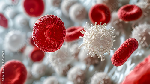 Red Blood Cells in Close Proximity Medical Illustration