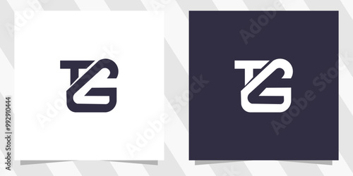 letter tg gt logo design vector