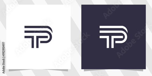 letter tp pt logo design vector