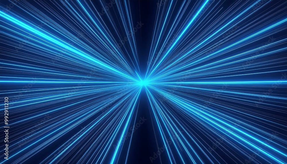 Abstract neon speed light background. Blue laser burst of energy. The effect of moving glowing lines. Abstract neon speed light background. Blue laser burst of energy. The effect of moving glowing lines.