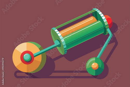 A vibrant illustration showcasing a customizable jade roller designed for enhancing skincare treatments, Customizable jade roller illustration