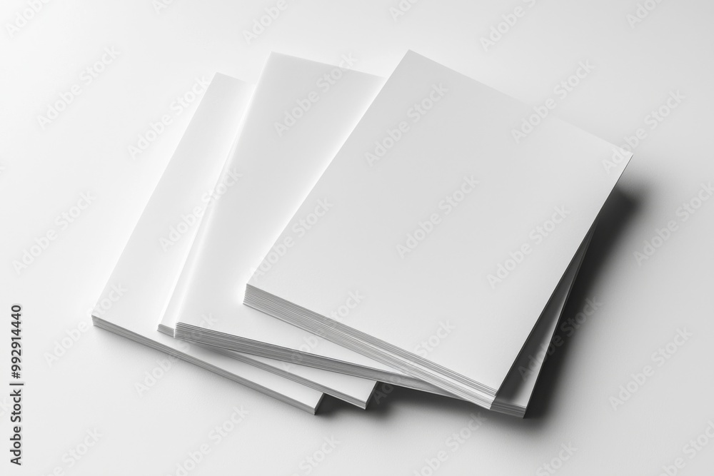 Blank A4 Stacked Paper Mockup isolated created with Generative AI Blank A4 Stacked Paper Mockup isolated created with Generative AI